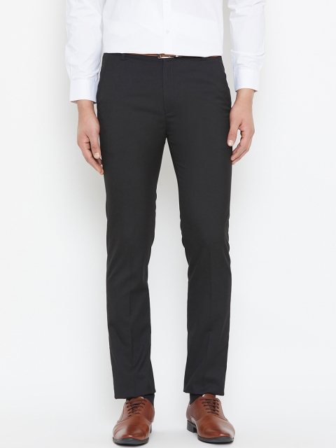 

Canary London Men Black Smart Slim Fit Solid Formal Trousers