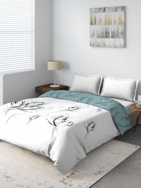 

DDecor White & Green Floral Mild Winter 150 GSM Double Bed Comforter