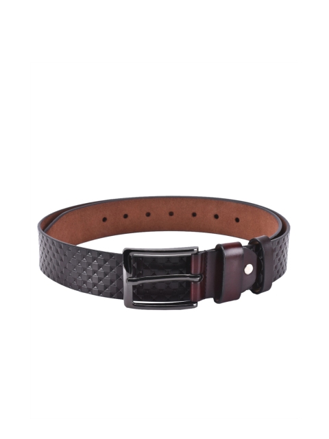 

BuckleUp Men Brown Textured Wide Belt