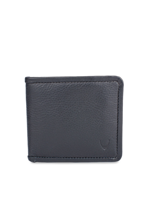 

Hidesign Men Black Textured Two Fold Leather Wallet
