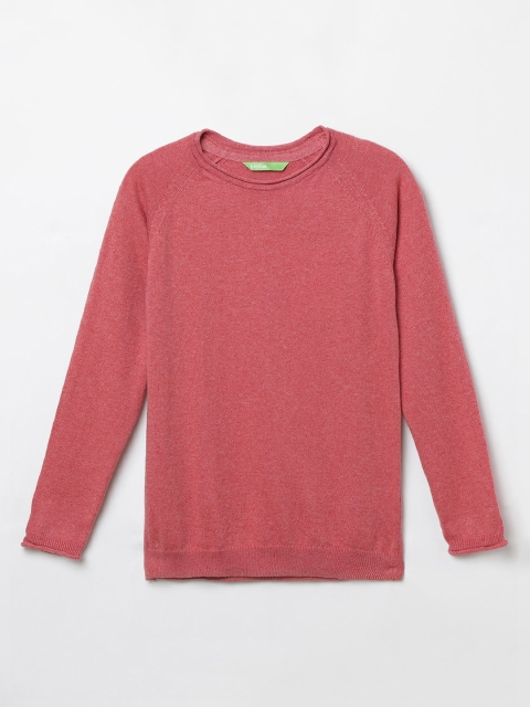 

Bossini Boys Coral Red Solid Pullover Sweater