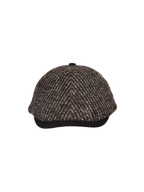 

FabSeasons Unisex Brown & Black Self Design Ascot Cap