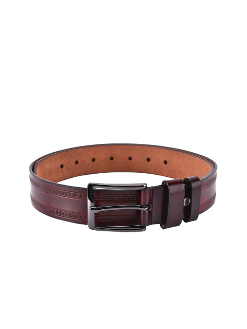 

BuckleUp Men Brown Textured Wide Belt