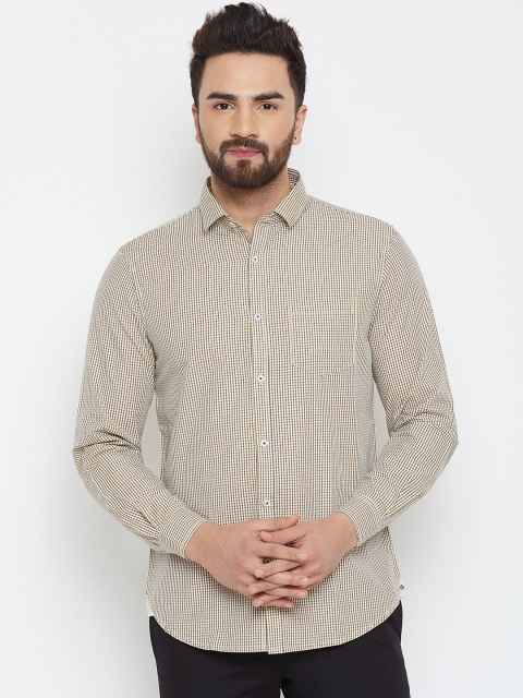 

Canary London Men Yellow & Black Slim Fit Checked Casual Shirt
