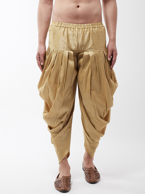 

SOJANYA Men Gold-Coloured Solid Harem Pants