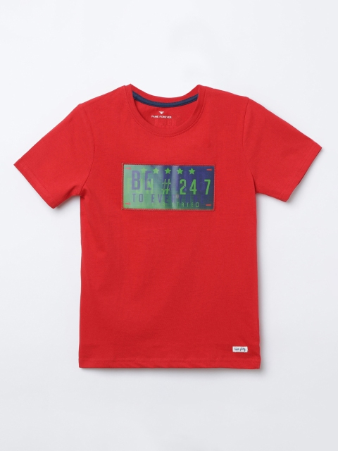 

Fame Forever by Lifestyle Boys Red & Blue Printed Round Neck T-shirt