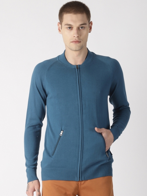 

Blue Saint Men Teal Blue Solid Cardigan