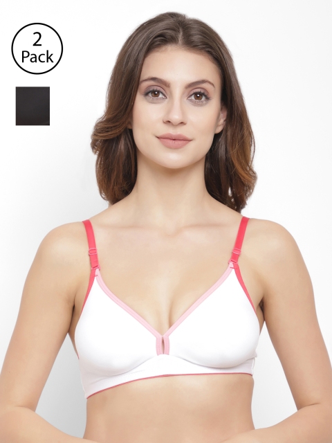 

Floret Pack of 2 Solid Non-Wired Non Padded T-shirt Bras, Black
