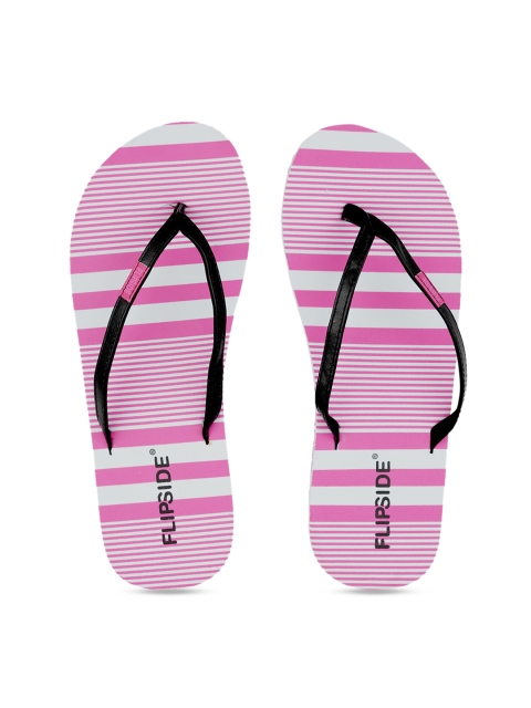 

Flipside Women Black & Pink Solid Thong Flip-Flops