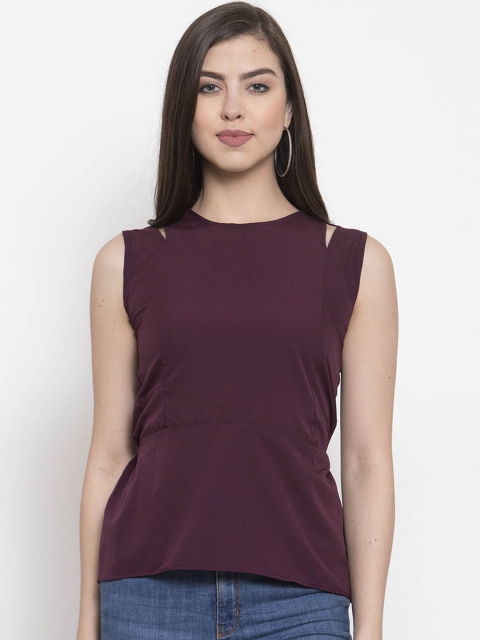 

VOXATI Women Burgundy Solid Top