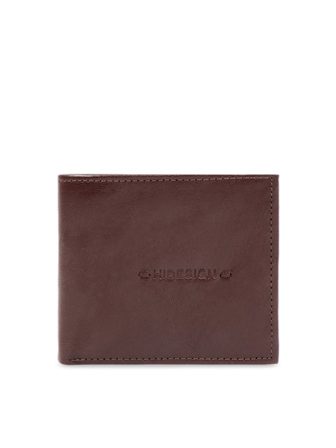 

Hidesign Men Brown Textured Two Fold Leather Wallet