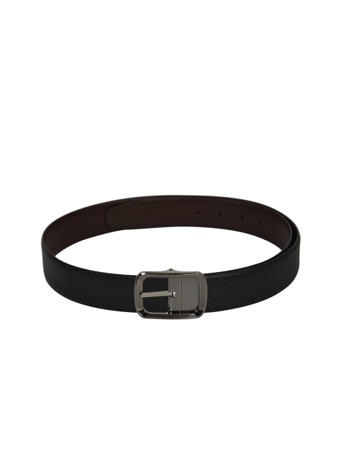 

Second SKIN Men Black & Coffee Brown Textured Reversible Leather Belt