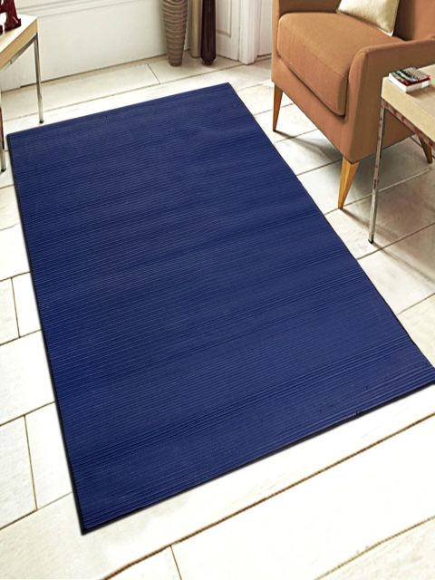 

Saral Home Blue Solid Microfibre Anti-Skid Carpet