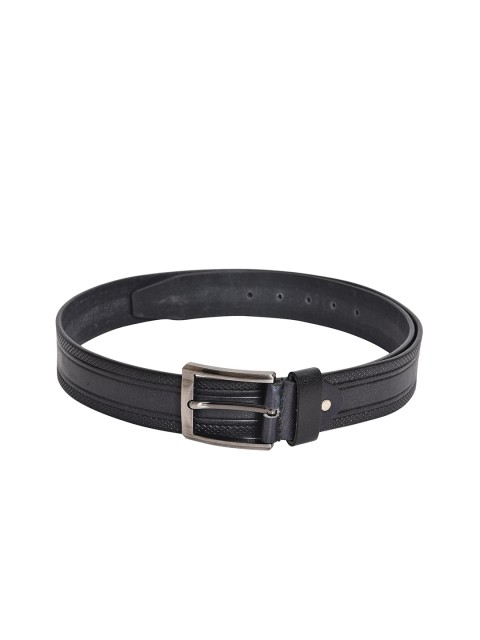 

Second SKIN Men Black Leather Textured Belt