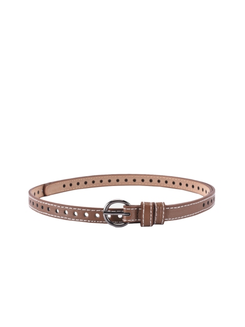

BuckleUp Women Brown Laser Cut Slim Belt