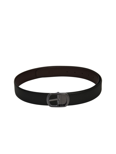 

Second SKIN Men Black & Coffee Brown Textured Reversible Leather Belt