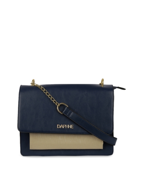 

Daphne Blue & Beige Colourblocked Sling Bag