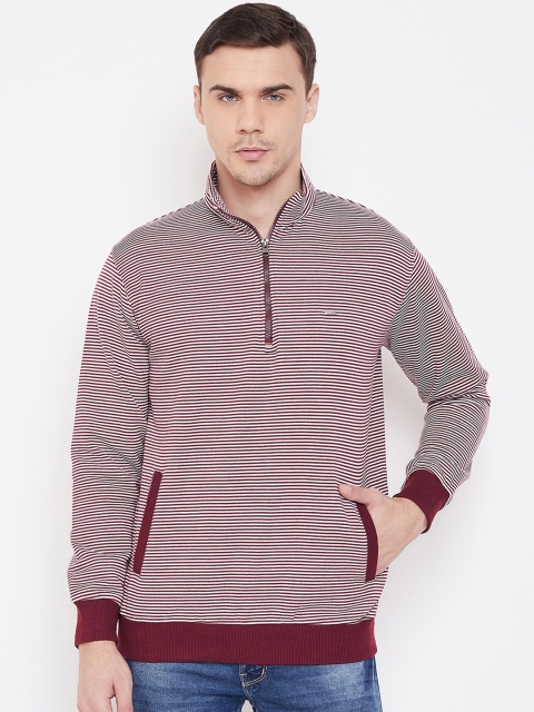 

Duke Men Maroon & White Striped Sweatshirt