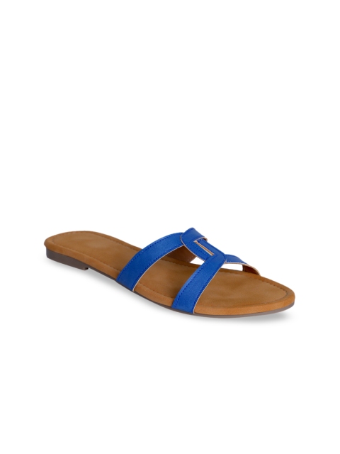

PANAHI Women Blue Solid Open Toe Flats