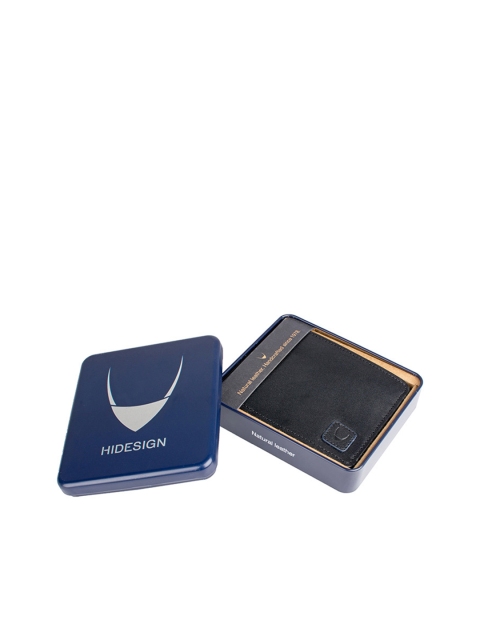 

Hidesign Men Black Solid Two Fold Leather Wallet