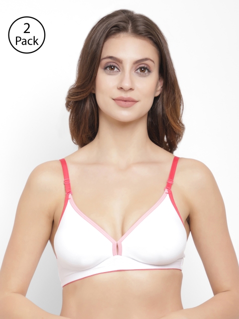 

Floret Pack of 2 Solid Non-Wired Non Padded T-shirt Bras, White