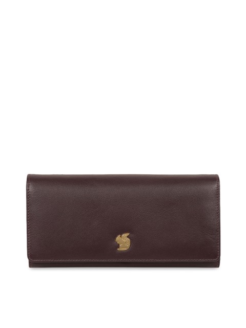 

PURE LUXURIES LONDON Women Burgundy Solid Two Fold Smith Leather Wallet