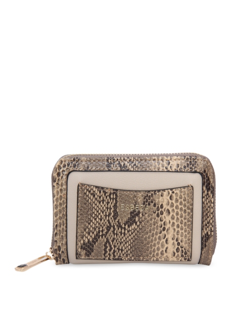 

ESBEDA Women Beige Printed Zip Around Wallet
