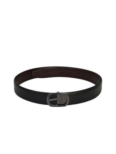 

Second SKIN Men Black & Coffee Brown Textured Reversible Leather Belt