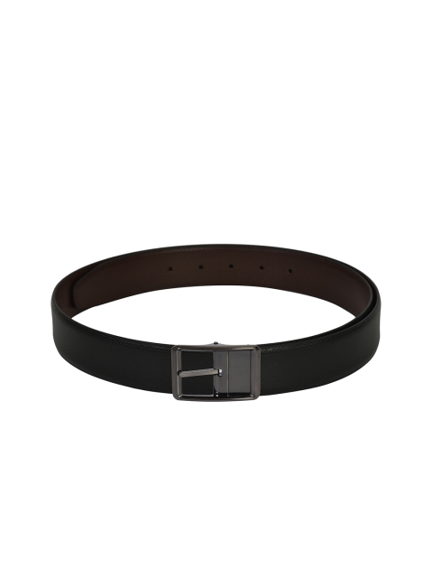 

Second SKIN Men Black & Coffee Brown Textured Reversible Leather Belt