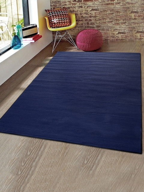 

Saral Home Blue Solid Microfibre Anti-Skid Carpet