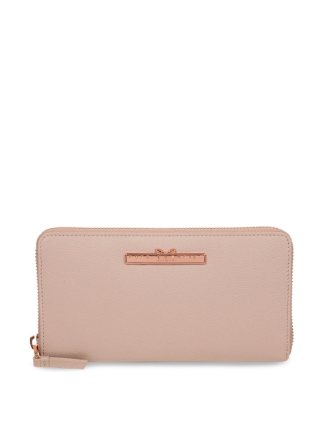 

PURE LUXURIES LONDON Women Pink Solid Leather Zip Around Wallet