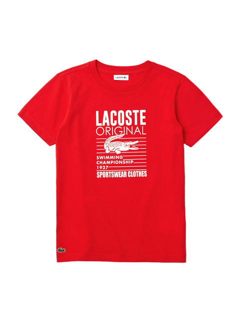 

Lacoste Boys Red Printed Round Neck T-shirt