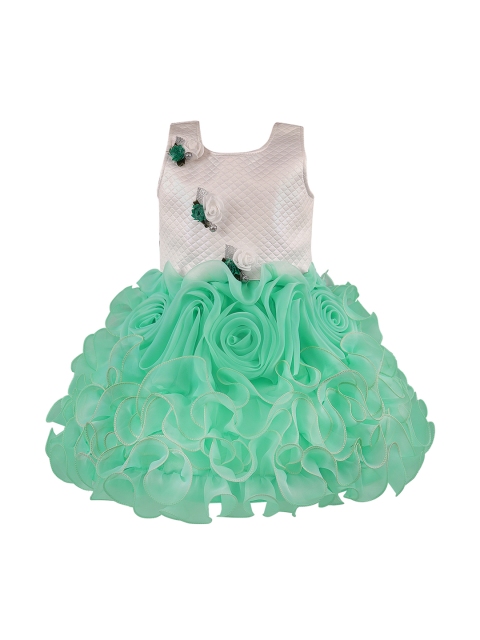 

Wish Karo Girls Green Embellished Fit and Flare Dress