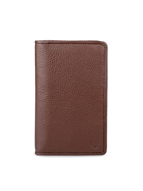 

Hidesign Men Brown Textured Leather Passport Holder