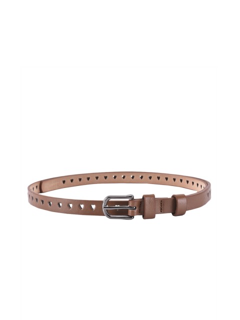 

BuckleUp Women Brown Laser Cut Slim Belt