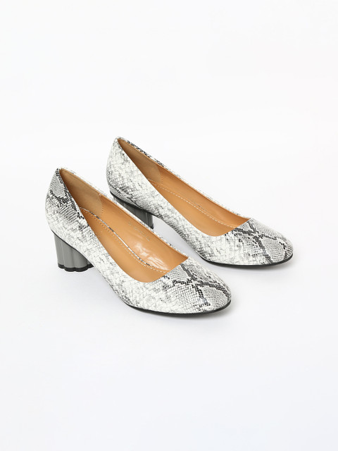 

Ginger by Lifestyle Women Grey & Black Snake Skin Printed Block Heels