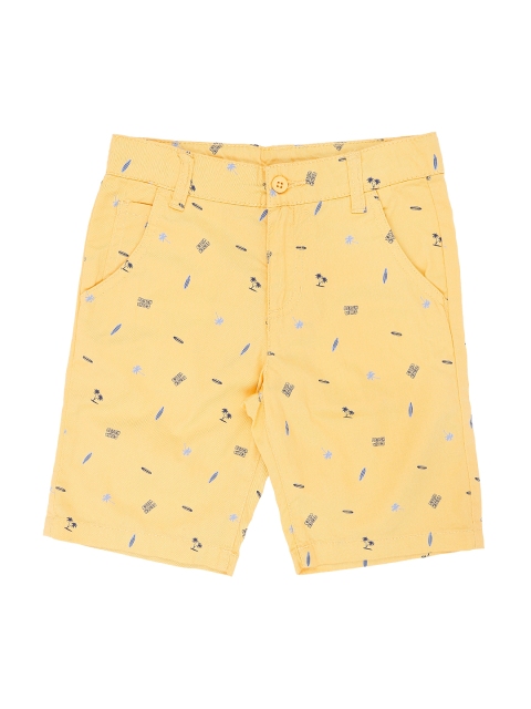 

CHALK by Pantaloons Boys Yellow Printed Regular Fit Regular Shorts