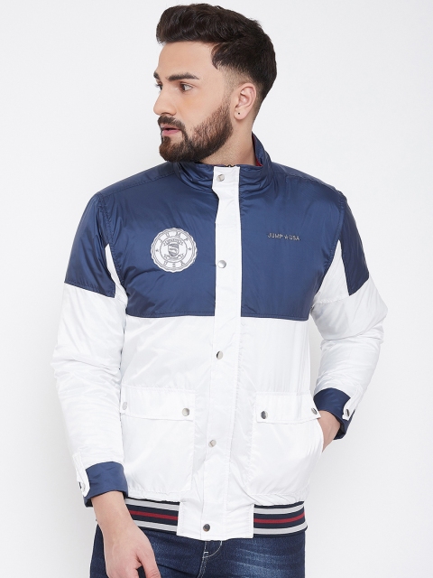 

JUMP USA Men Navy Blue Colourblocked Puffer Jacket