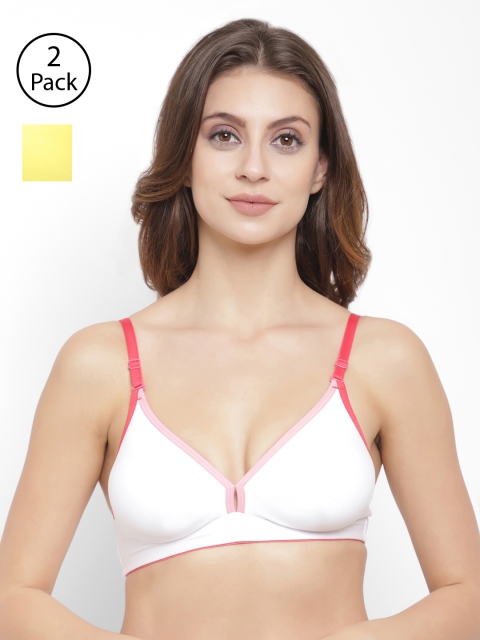 

Floret Pack of 2 Solid Non-Wired Non Padded T-shirt Bras, Yellow