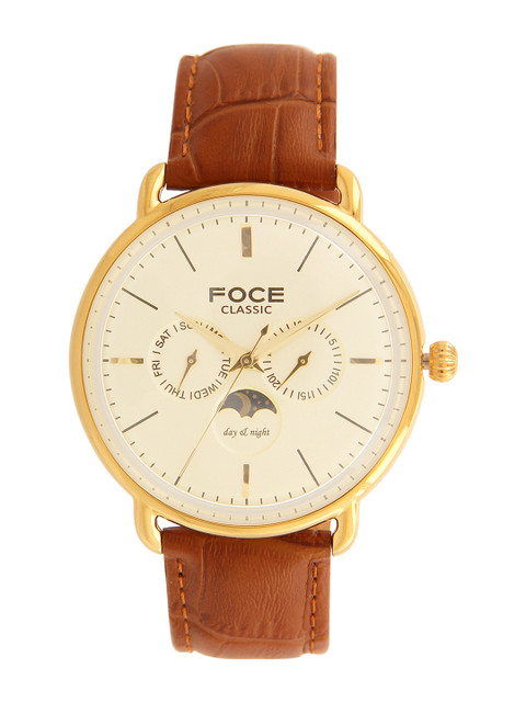 

FOCE Men Cream-Coloured Analogue Watch FCMW12GGL