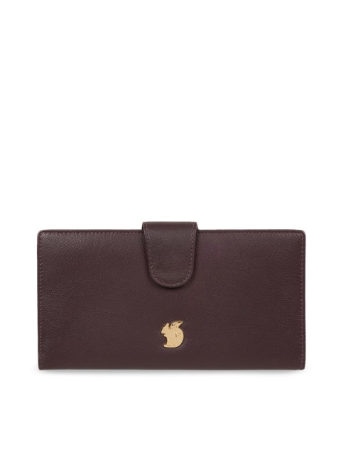 

PURE LUXURIES LONDON Women Brown Solid Leather Two Fold Wallet