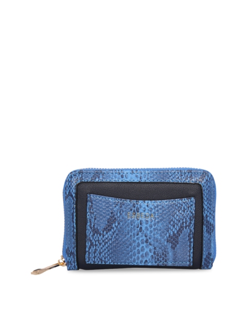 

ESBEDA Women Blue Printed Zip Around Wallet