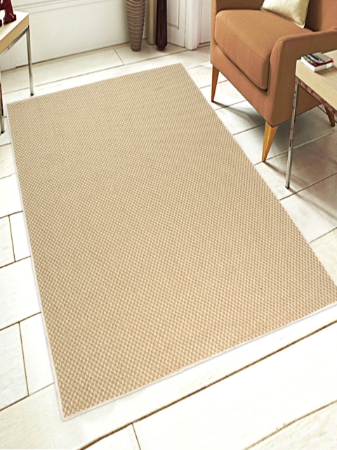 

Saral Home Beige & Brown Checked Anti-Skid Carpet