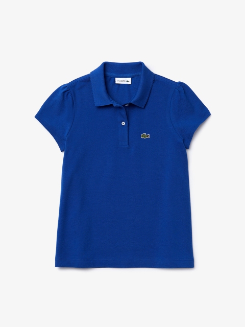 

Lacoste Girls Blue Solid Polo Collar T-shirt