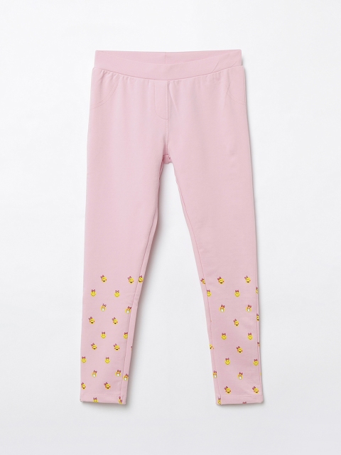 

Smiley World Girls Pink Printed Slim Fit Track Pants