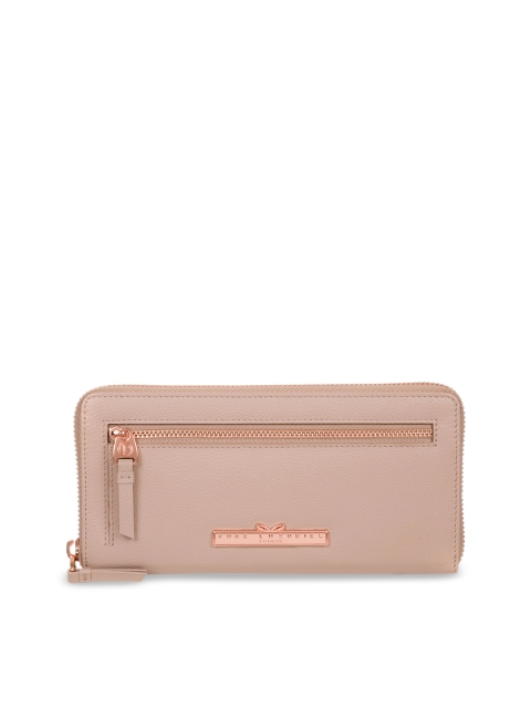 

PURE LUXURIES LONDON Women Pink Solid Leather Zip Around Wallet