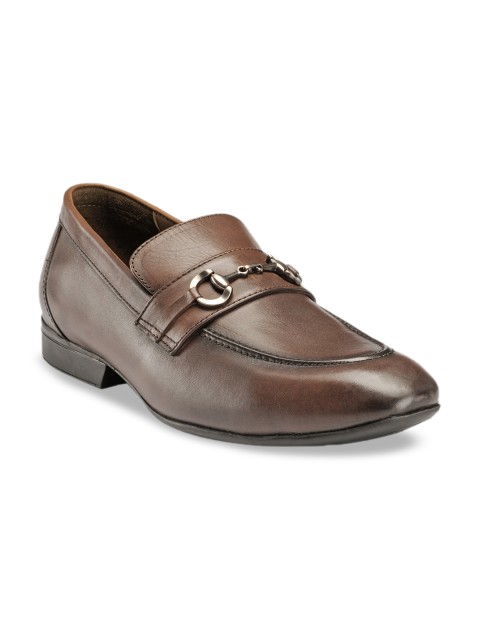 

Teakwood Leathers Men Brown Antibacterial Leather Formal Horsebit Loafers