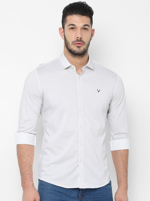 

Allen Solly Men White & Blue Slim Fit Printed Casual Shirt