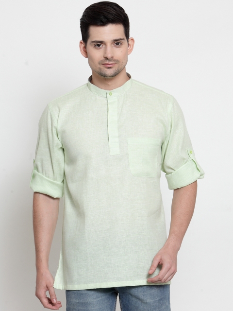 

NEUDIS Men Sea Green Solid Straight Kurta