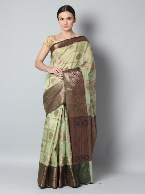 

EthnicRoom Green & Black Handloom Woven Design Banarasi Saree
